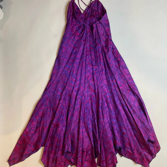 đ Vintage Womenâs Purple & Pink OmbrĂŠ Dress â Size 9/10 - Picture 7 of 15
